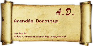 Arendás Dorottya névjegykártya