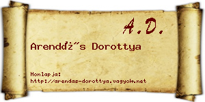 Arendás Dorottya névjegykártya